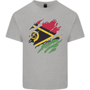 Torn Vanuatu Flag Day Football Kids T-Shirt Childrens Sports Grey