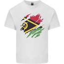 Torn Vanuatu Flag Day Football Kids T-Shirt Childrens White