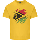 Torn Vanuatu Flag Day Football Kids T-Shirt Childrens Yellow