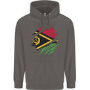 Torn Vanuatu Flag Day Football Mens 80% Cotton Hoodie Charcoal