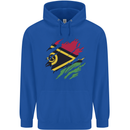 Torn Vanuatu Flag Day Football Mens 80% Cotton Hoodie Royal Blue
