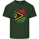 Torn Vanuatu Flag Day Football Mens Cotton T-Shirt Tee Top Forest Green