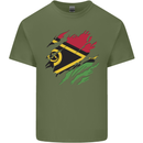 Torn Vanuatu Flag Day Football Mens Cotton T-Shirt Tee Top Military Green