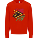 Torn Vanuatu Flag Day Football Mens Sweatshirt Jumper Bright Red