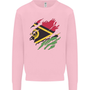 Torn Vanuatu Flag Day Football Mens Sweatshirt Jumper Light Pink