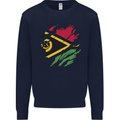 Torn Vanuatu Flag Day Football Mens Sweatshirt Jumper Navy Blue