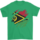 Torn Vanuatu Flag Day Football Mens T-Shirt 100% Cotton Irish Green