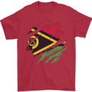 Torn Vanuatu Flag Day Football Mens T-Shirt 100% Cotton Red