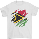 Torn Vanuatu Flag Day Football Mens T-Shirt 100% Cotton White