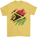 Torn Vanuatu Flag Day Football Mens T-Shirt 100% Cotton Yellow