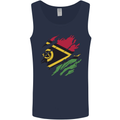 Torn Vanuatu Flag Day Football Mens Vest Tank Top Navy Blue