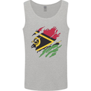 Torn Vanuatu Flag Day Football Mens Vest Tank Top Sports Grey