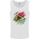 Torn Vanuatu Flag Day Football Mens Vest Tank Top White