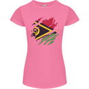 Torn Vanuatu Flag Day Football Womens Petite Cut T-Shirt Azalea