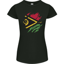 Torn Vanuatu Flag Day Football Womens Petite Cut T-Shirt Black