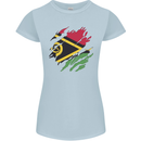 Torn Vanuatu Flag Day Football Womens Petite Cut T-Shirt Light Blue