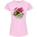 Torn Vanuatu Flag Day Football Womens Petite Cut T-Shirt Light Pink