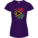 Torn Vanuatu Flag Day Football Womens Petite Cut T-Shirt Purple