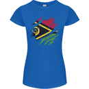 Torn Vanuatu Flag Day Football Womens Petite Cut T-Shirt Royal Blue