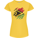 Torn Vanuatu Flag Day Football Womens Petite Cut T-Shirt Yellow
