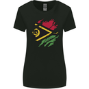 Torn Vanuatu Flag Day Football Womens Wider Cut T-Shirt Black