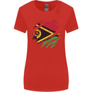 Torn Vanuatu Flag Day Football Womens Wider Cut T-Shirt Red