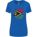 Torn Vanuatu Flag Day Football Womens Wider Cut T-Shirt Royal Blue