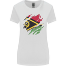 Torn Vanuatu Flag Day Football Womens Wider Cut T-Shirt White