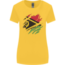 Torn Vanuatu Flag Day Football Womens Wider Cut T-Shirt Yellow