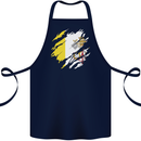 Torn Vatican Flag Day Cotton Apron 100% Organic Navy Blue