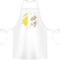 Torn Vatican Flag Day Cotton Apron 100% Organic White