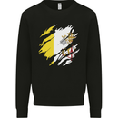 Torn Vatican Flag Day Kids Sweatshirt Jumper Black