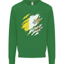Torn Vatican Flag Day Kids Sweatshirt Jumper Irish Green