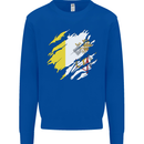 Torn Vatican Flag Day Kids Sweatshirt Jumper Royal Blue