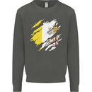 Torn Vatican Flag Day Kids Sweatshirt Jumper Storm Grey