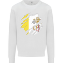 Torn Vatican Flag Day Kids Sweatshirt Jumper White