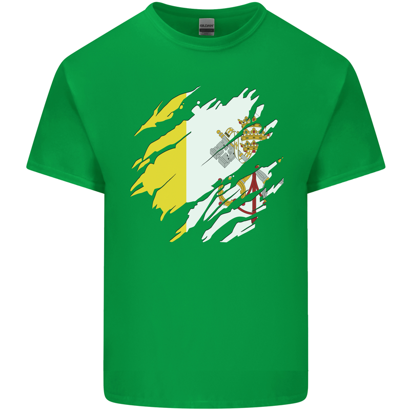 Torn Vatican Flag Day Kids T-Shirt Childrens Irish Green