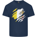 Torn Vatican Flag Day Kids T-Shirt Childrens Navy Blue