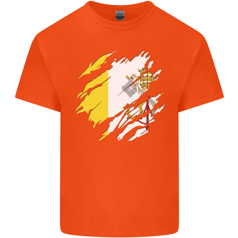 Torn Vatican Flag Day Kids T-Shirt Childrens Orange