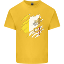 Torn Vatican Flag Day Kids T-Shirt Childrens Yellow