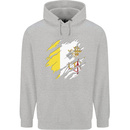 Torn Vatican Flag Day Mens 80% Cotton Hoodie Sports Grey