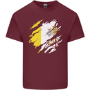 Torn Vatican Flag Day Mens Cotton T-Shirt Tee Top Maroon