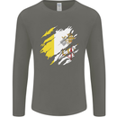 Torn Vatican Flag Day Mens Long Sleeve T-Shirt Charcoal