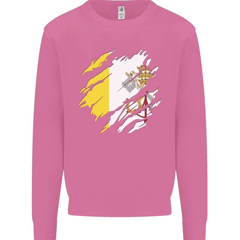 Torn Vatican Flag Day Mens Sweatshirt Jumper Azalea
