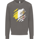 Torn Vatican Flag Day Mens Sweatshirt Jumper Charcoal