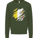 Torn Vatican Flag Day Mens Sweatshirt Jumper Forest Green