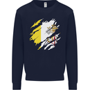 Torn Vatican Flag Day Mens Sweatshirt Jumper Navy Blue