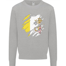 Torn Vatican Flag Day Mens Sweatshirt Jumper Sports Grey
