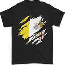 Torn Vatican Flag Day Mens T-Shirt 100% Cotton Black