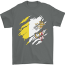 Torn Vatican Flag Day Mens T-Shirt 100% Cotton Charcoal
